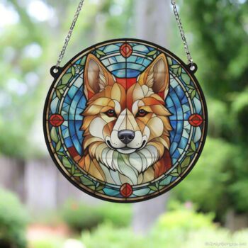 Shiba Inu Stained Glass Effect Suncatcher, 6 of 6