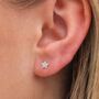 Small Sterling Silver Sparkling Silver Star Stud Earrings, thumbnail 1 of 7