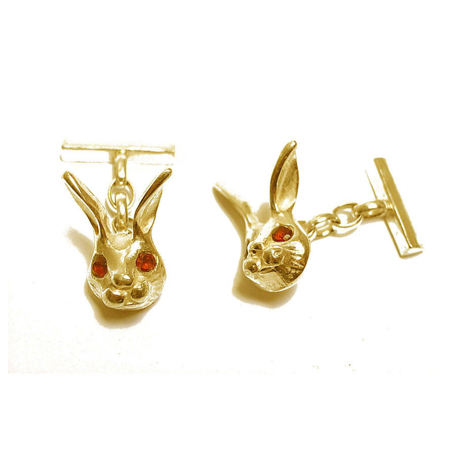 Red Eyed Bunny Rabbit Cufflinks By flowerie88 | notonthehighstreet.com