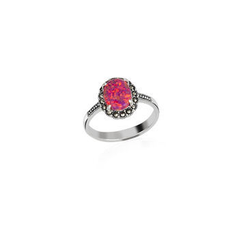 Red Opal Sterling Silver Ring, 2 of 8
