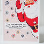 Rude Santa Retro Christmas Card, thumbnail 3 of 4