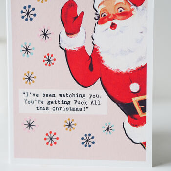 Rude Santa Retro Christmas Card, 3 of 4