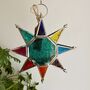 Moroccan Style Star Hanging Lantern Emerald Green, thumbnail 2 of 8