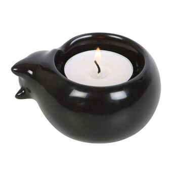 Black Cat Ceramic Tealight Candle Holder, 2 of 3