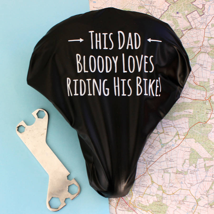 Dads Bike Seat Rain Cover Novelty Cyclist Gift By Kelly Connor Designs