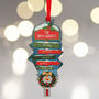 Personalised Family Sign Christmas Decoration And Card, thumbnail 3 of 10