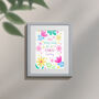 Personalised Flower Power Children’s Nursery Framed Print, thumbnail 3 of 10
