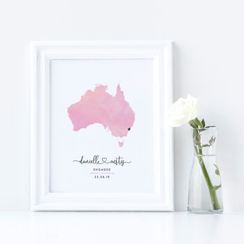 Personalised Australia Engagement Map Print, 5 of 9