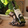 Octopus Wine Bottle Holder In Gold, And Silver, thumbnail 4 of 9