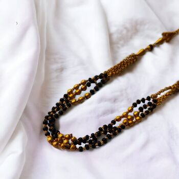 Multi Strand Black Beaded Nazar Mangalsutra Necklace, 5 of 8
