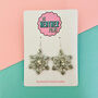 Large Snowflake Glitter Christmas Earrings *More Colours Available*, thumbnail 2 of 2