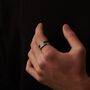 Personalised Band Ring, Two Tone Silver And Black Engraved Ring, thumbnail 4 of 11
