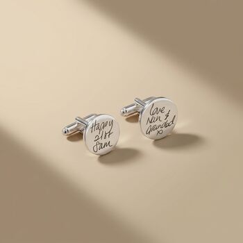 Personalised Handwriting Silver Cufflinks, 4 of 7