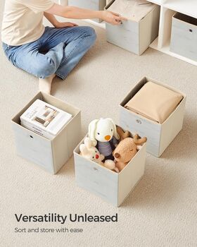Set Of Six Foldable Fabric Storage Cubes, 4 of 10