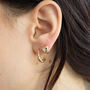 18ct Gold Plated Starburst Cz Heart Huggie Hoop Earrings, thumbnail 6 of 7