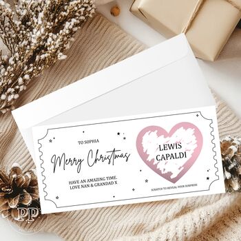 Christmas Scratch Card Gift Reveal For Events, Concerts, Theatre Holiday Surprise Ticket, 6 of 9