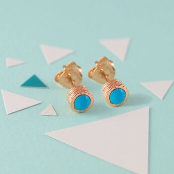 Turquoise Gold Plated Silver December Birthstone Set, 3 of 9