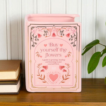 Pink Book Shaped Flower Vase And Gift For Readers, 5 of 5