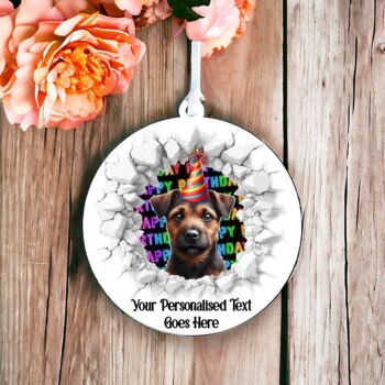 Personalised Patterdale Birthday Break Through Dog, 6 of 8
