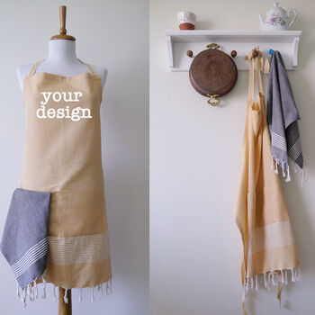 Personalised Natural Cotton Kitchen Apron, 3 of 8