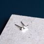 Sterling Silver Moon And Star Stud Earrings, thumbnail 1 of 7