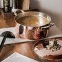 Hammered Copper Casserole With Brass Lid, 2500 Ml Tin Lined Inside, thumbnail 5 of 6
