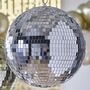 Silver Disco Mirrorball Hanging Decoration Large, thumbnail 2 of 3
