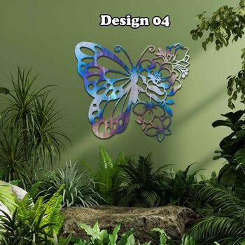 Metal Mandala Butterflies With Flowers Garden Decor, 5 of 10