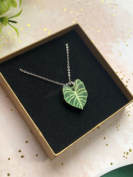 Plant Leaf Silver Plated Necklace Letterbox Gift Set, 4 of 12