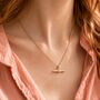 Gold Plated Crystal T Bar Pendant Necklace, thumbnail 1 of 4