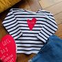 Personalised 'Loved' Long Sleeved Baby T Shirt, thumbnail 1 of 8
