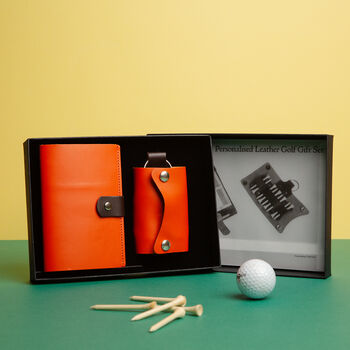 Personalised Leather Golf Hero Gift Set, 8 of 10