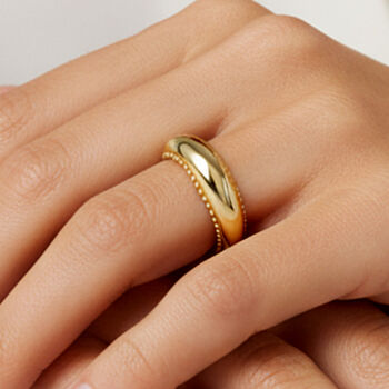 Women's Gold Chunky Bobble Dome Ring In 18k, 3 of 4