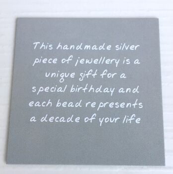 80th Birthday Handmade Silver Bead Necklace, 3 of 5