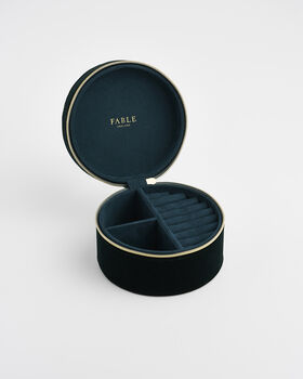 Badger Embroidered Green Circle Jewellery Box, 4 of 6