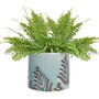 Leaf Patterned Blue Ceramic Plant Pot, thumbnail 2 of 10