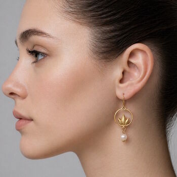Lotus Pearl Earrings, 3 of 9