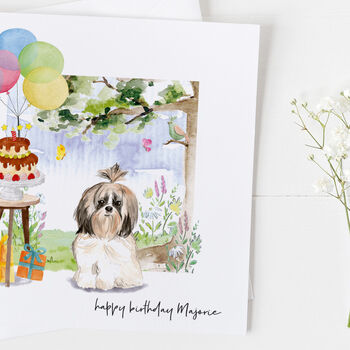 Shih Tzu Dog Birthday Card, Pet Card ..7v16a By The Wrapping Paper Shop