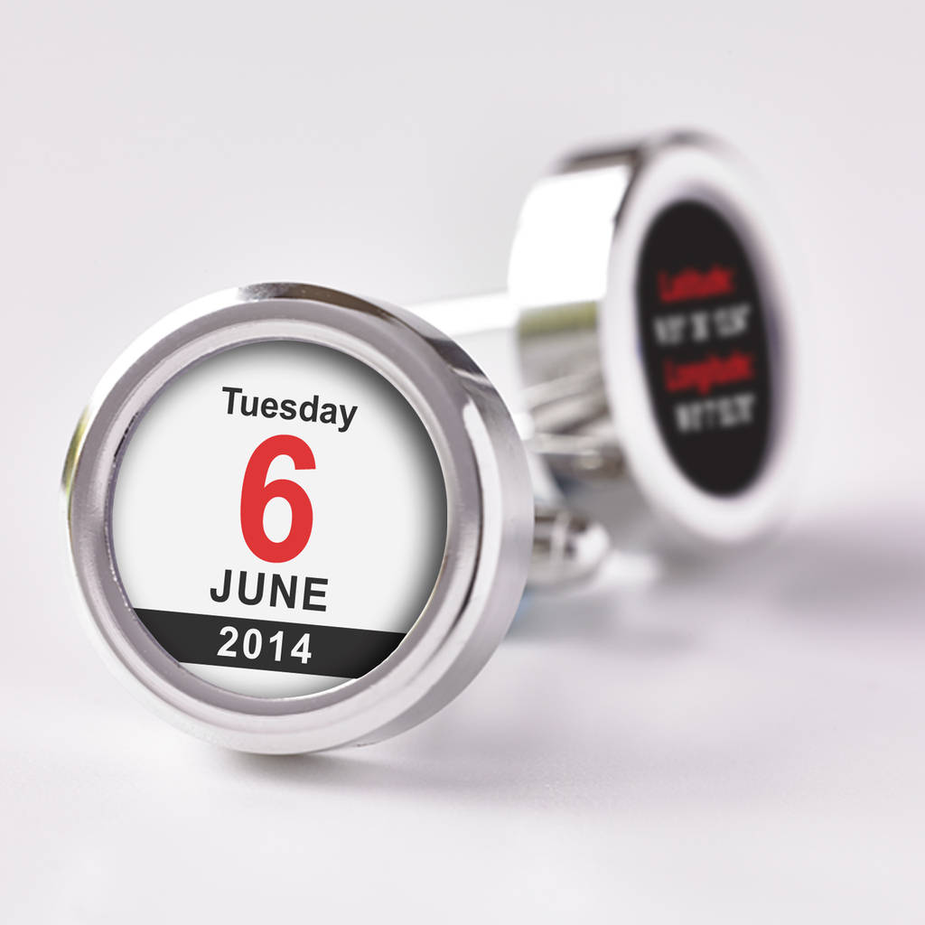 Image of Personalised Time And Place Cufflinks