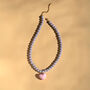 Pastel Purple Bead And Pink Heart Necklace, thumbnail 5 of 7