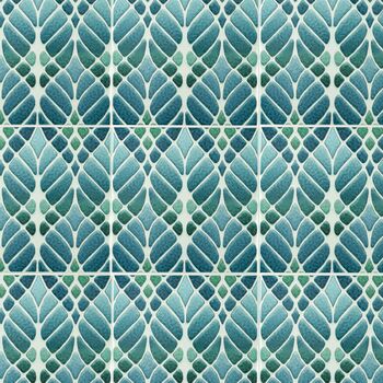 Art Nouveau Blue Turquoise Handprinted Ceramic Tile, 7 of 12