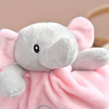 Personalised Pink Elephant Baby Comforter, 2 of 7