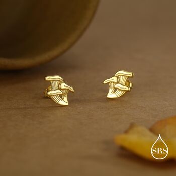 Chanterelle Mushroom Stud Earrings In Sterling Silver, 3 of 12