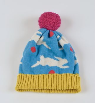 Rabbit Lambswool Knitted Bobble Hat Bright Colours, 2 of 12