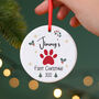 Dog's First Christmas Personalised Tree Ornament, thumbnail 1 of 2