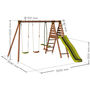Violette Wooden Swing Set With Slide, thumbnail 4 of 10
