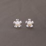 Gift Bag 70th Sterling Silver Flower Pearl Earrings, thumbnail 2 of 3