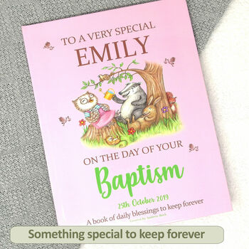 Personalised Baby Baptism Gift Book Of Blessings, 8 of 12