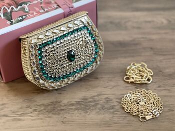Shiraz Mini Kundan Clutch, 3 of 6