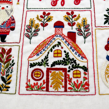 Christmas Folk Festive Embroidery Kit, 9 of 12